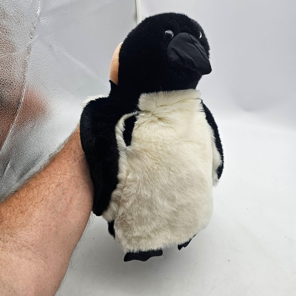 Folkmanis Penguin Hand Puppet Plush Stuffed Toy Small Black White Washable